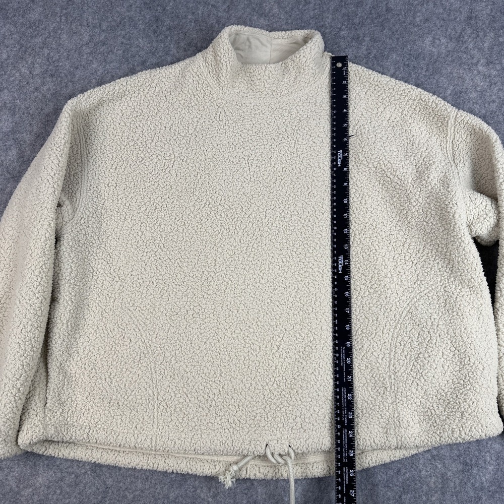Nike Sweatshirt Pant Set Womens XL Beige Fleece Sherpa Mock Neck DD6487 Cozy - Picture 4 of 16